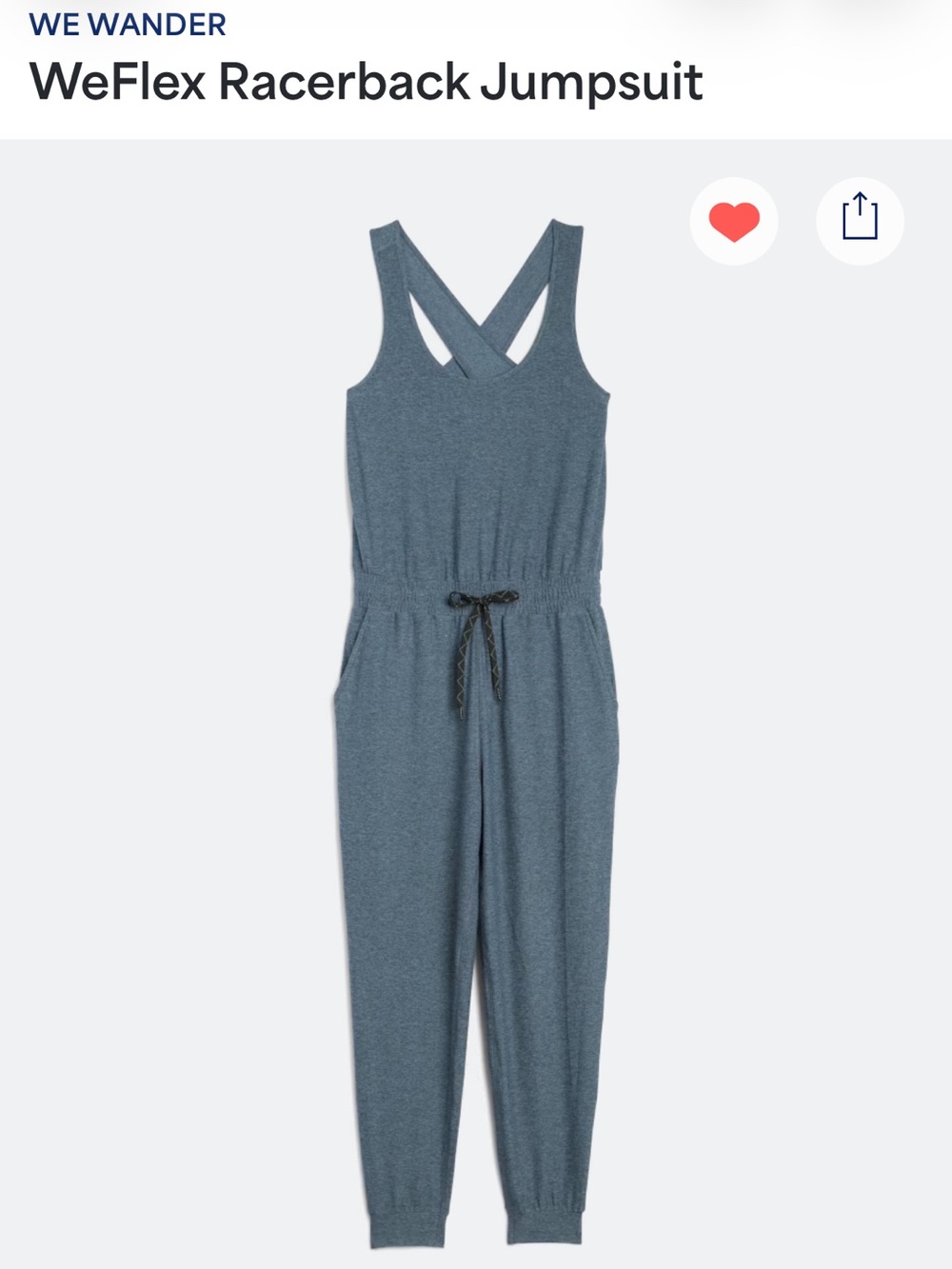 We Wander WeFlex Racerback Jumpsuit - Heather Slate